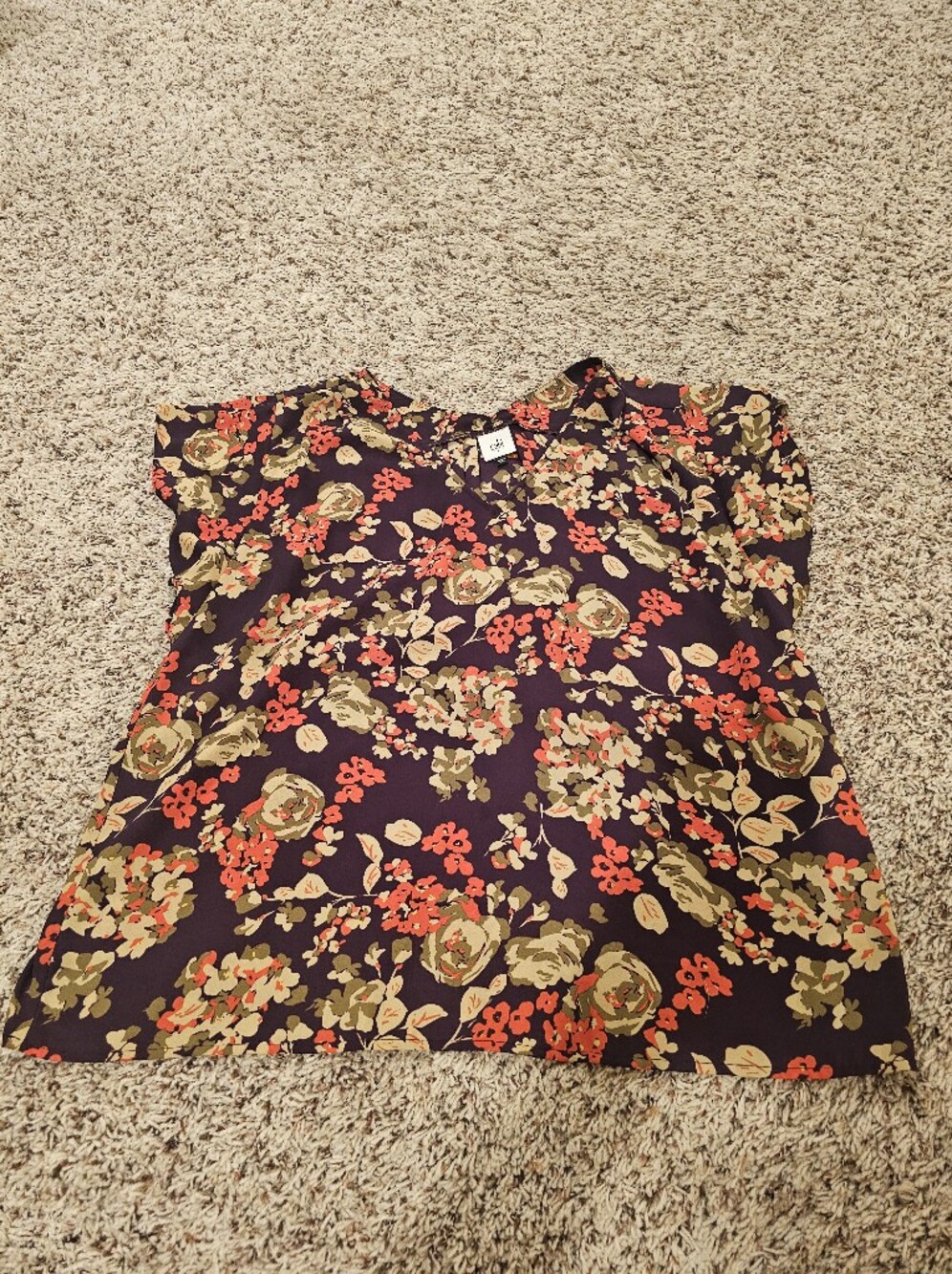 CAbi Floral V-Neck Top